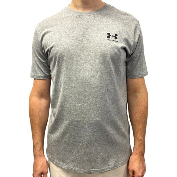 Under Armour Sportstyle Logo T-Shirt Men's Size XL Color Gray Short Sleeve Tee - Picture 1 of 6